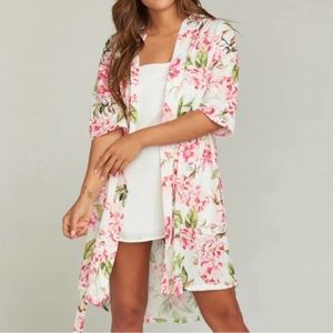 Show Me Your Mumu Brie Robe Garden Of Blooms in pink and green. One size
